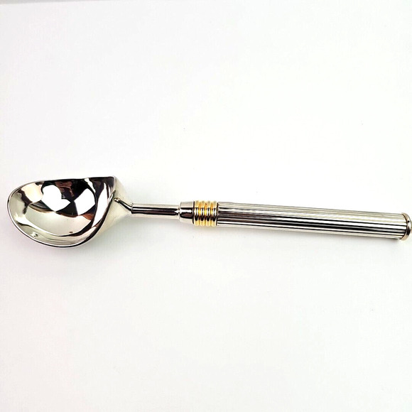 Vintage Ice Cream Scoop Silver Tone with Gold Tone Trim Retro 8 inch Classy - Picture 1 of 8